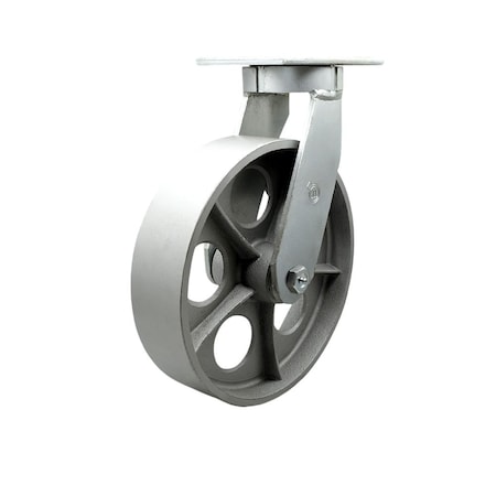 Service Caster 10'' Extra Heavy Duty Semi Steel Cast Iron Wheel Swivel Top Plate Caster CRAN-SCC-KP92S1030-SSR